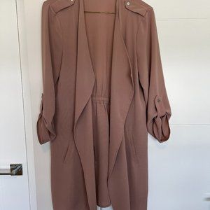 Light Mauve Slouchy Long Blazer Jacket